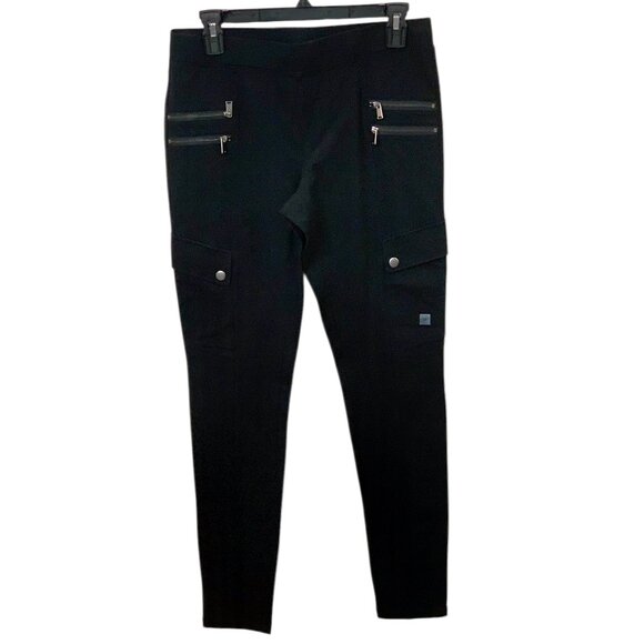 Express Ponte Skinny Cargo Leggings Black Womens Mid-Rise Stretch Pants- M- NWT - Picture 2 of 11